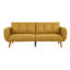 Élégant canapé moderne couleur moutarde en polyfibre canapé convertible 1pc lit pieds en bois salon salon meubles d'invité