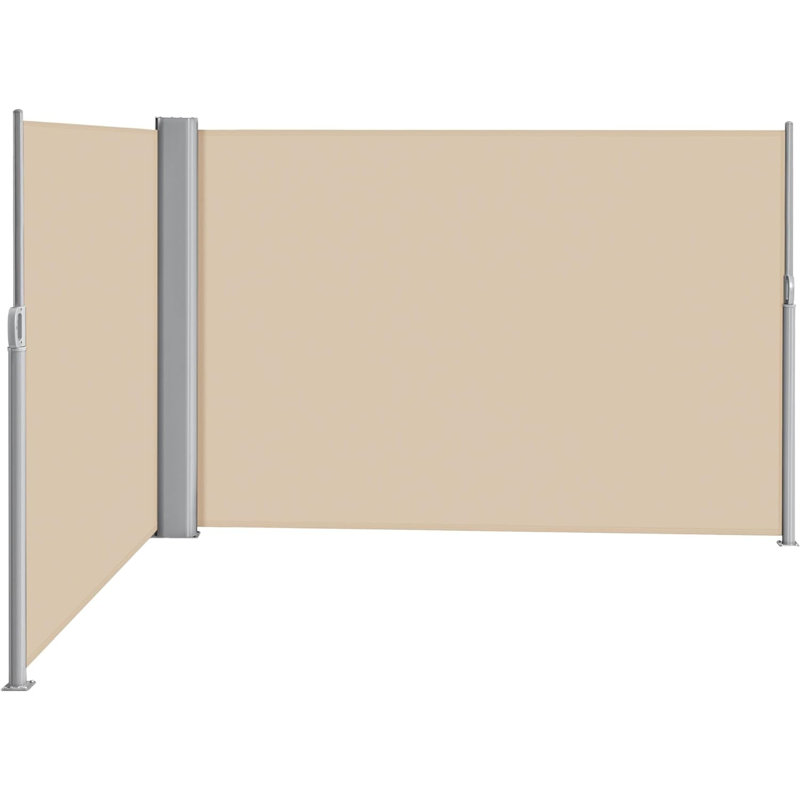 276" x 71''Retractable Side Awning, Waterproof & UV-Resistant, Privacy Screen Divider Roll Up Balcony(Beige)