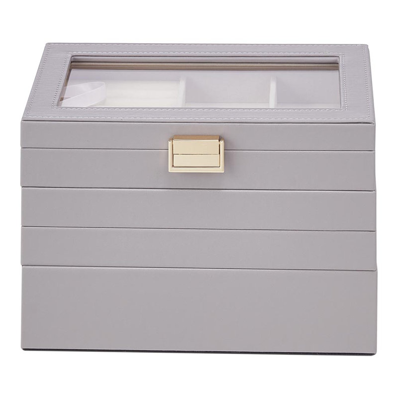 PU Leather Jewellery Box +, Grey