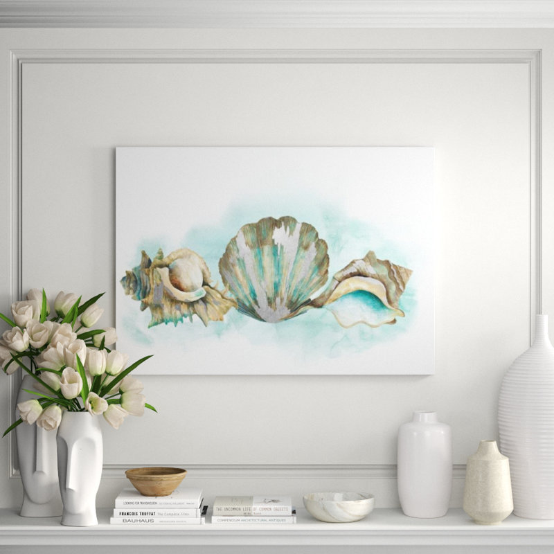 Sound From Sea Painting by Sara Brown, Glass Coat, 36" H x 50" W x 1.5" D