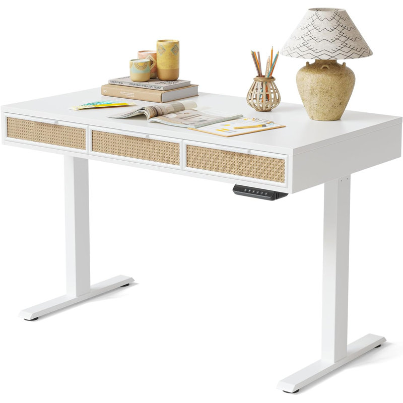 Bureau à hauteur réglable Harlesden, Blanc