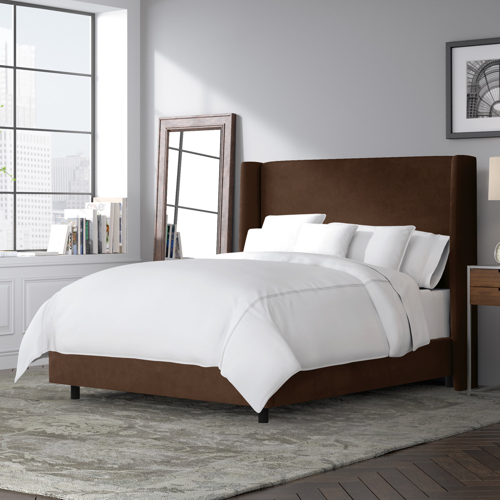 Tilly Upholstered Bed, Full, Classic Chocolate Velvet