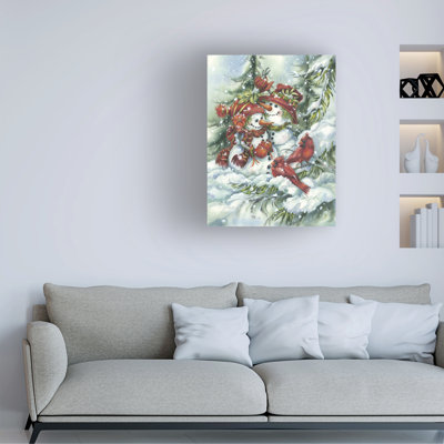 Wrapped Canvas Wall Art - Jody Bergsma 'Under The Mistletoe' Wall Art for Living Room, Bedroom, or Office Décor  - 35x47