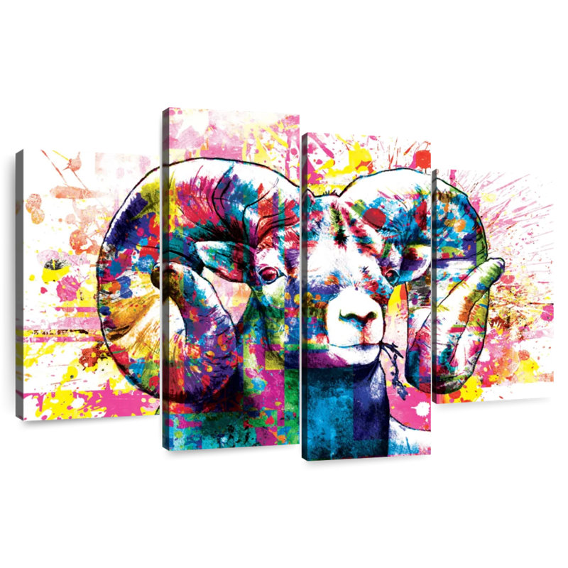 Brampt Ram Paint Splash, 42" H x 68" W