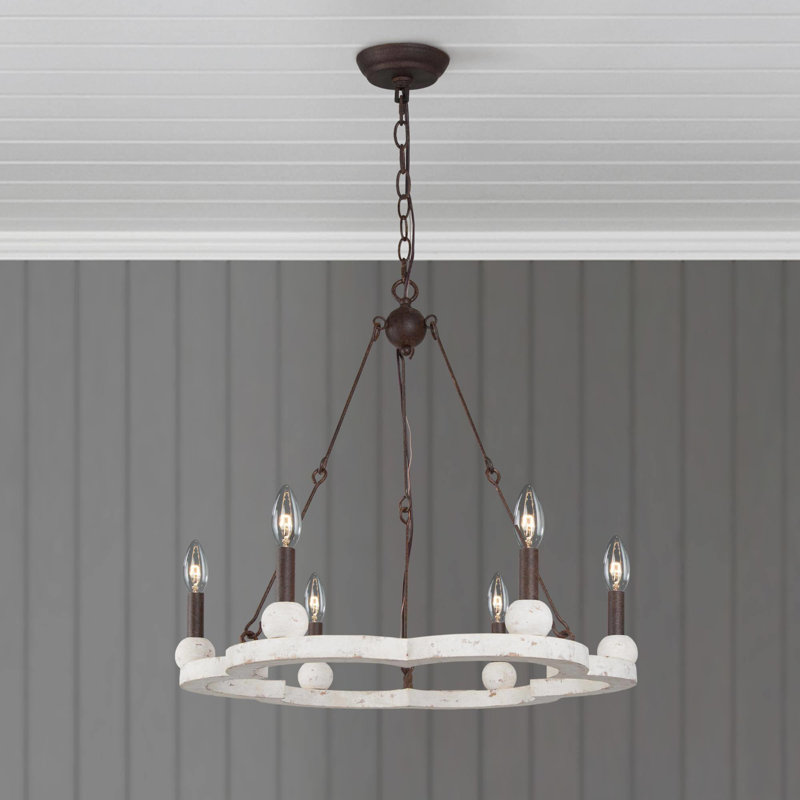 Hutsell 6 - Light Dimmable Chandelier, Antique White