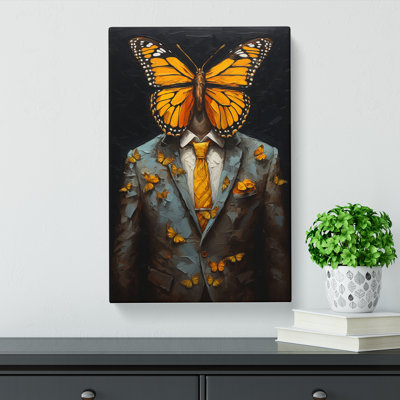 Butterfly In A Suit Painting - Print