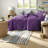 Purple Velvet Bedding Sets, King Cal King Comforter, Modern Glam Decor