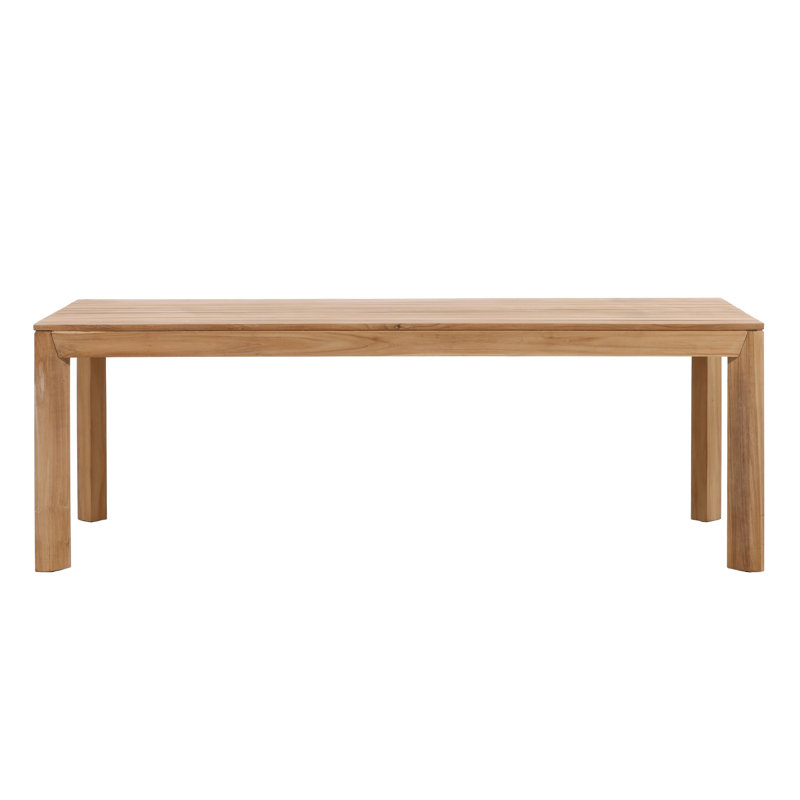 Brianna 86" Wide Outdoor Teak Wood Dining Table, Natural