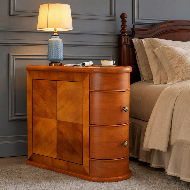 Table de bout en bois avec 2 tiroirs, table d'appoint étroite rétro pour chambre à coucher, salon