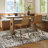Floral Border Foldable Washable Area Rug –Light Green-1340066606