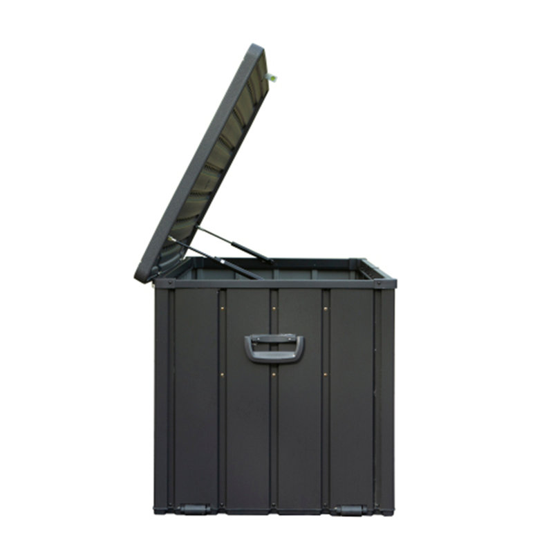 Coffre de terrasse imperméable 100 gallons avec serrure, Gris, H 27,56 po x l 49,41 po x P 24,69 po
