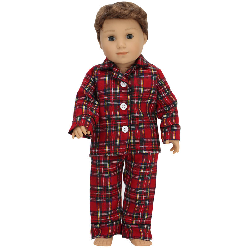 Doll Flannel Pajama and Slippers Set
