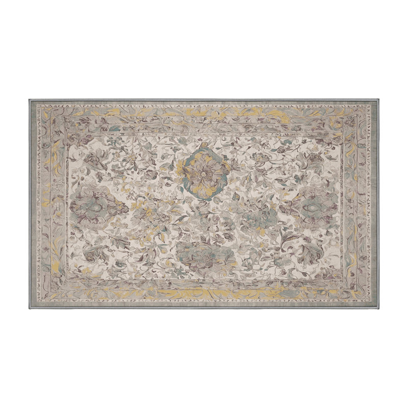 Tapis gris soyeux et moelleux, Rectangle 6 pi x 9 pi