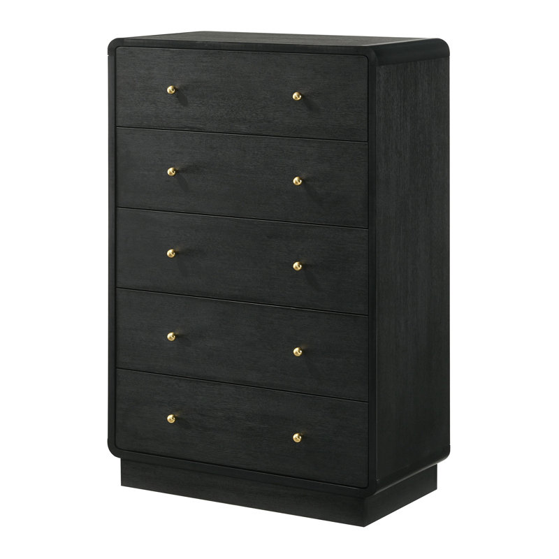 Commode 5 tiroirs noire