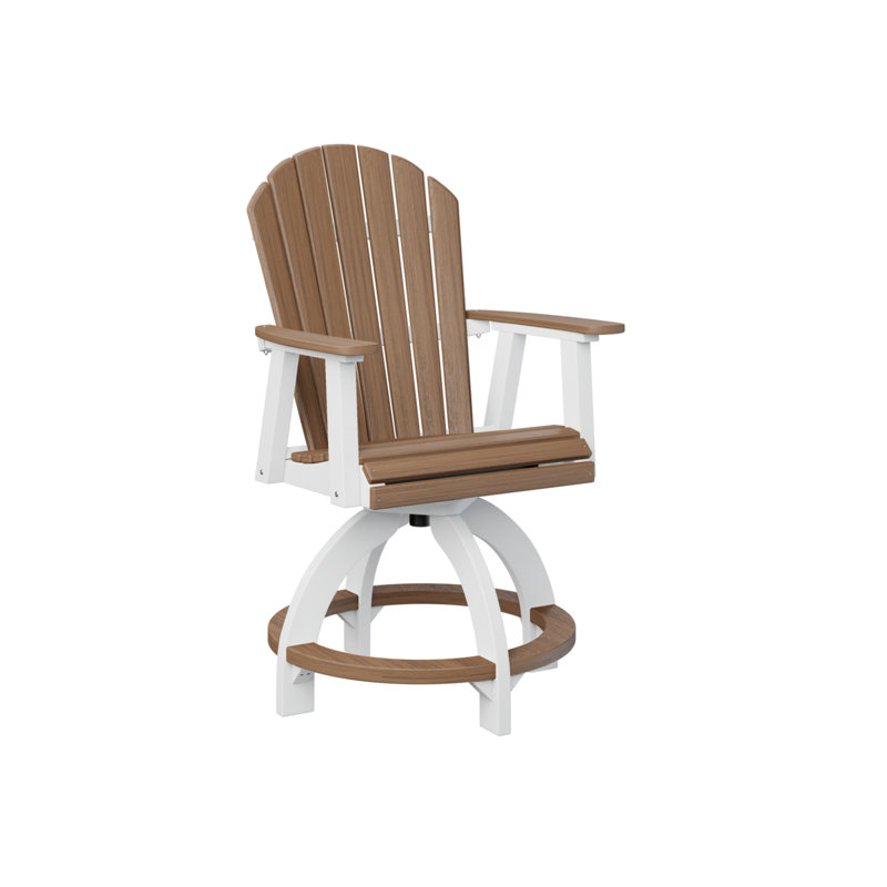 Chaise de comptoir pivotante Dawnita, Acajou antique, 22.5"