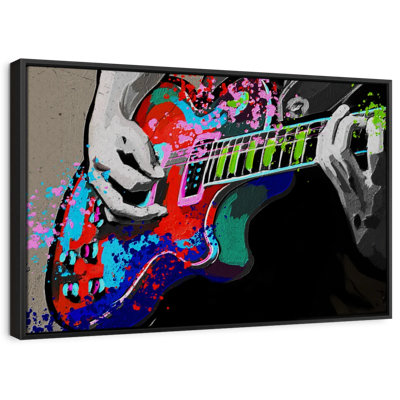 Impression sur toile de guitare colorée
