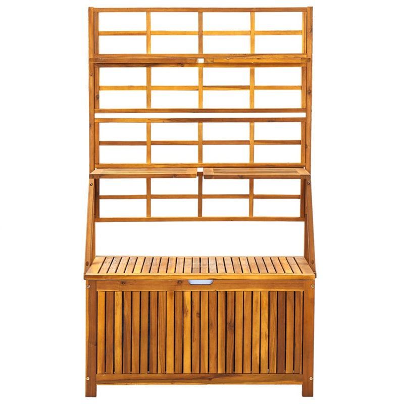 META 99 cm W 180 L Acacia Solid Wood Deck Box, Natural Wood
