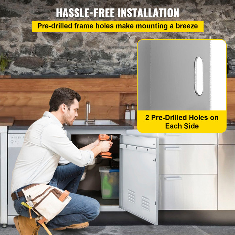 14" x 20" Stainless Steel Single Access Door with Ventilation