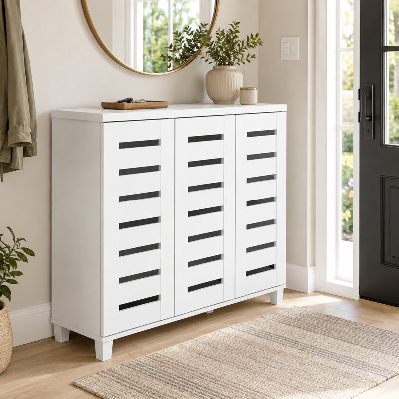 Alcester Lismore Shoe Storage Cabinet Up to 20 Pairs, White