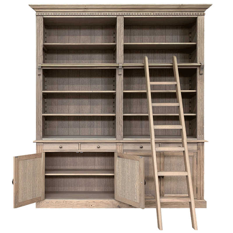 Crispa 239.98cm H x 508cm W Solid Wood Library Bookcase