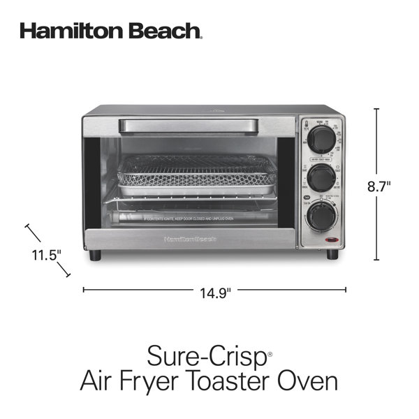  Hamilton Beach Countertop Toaster Oven & Pizza Maker Large  4-Slice Capacity, Stainless Steel (31401): Home & Kitchen