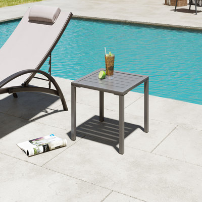 Herv Square Aluminum Outdoor Side Table