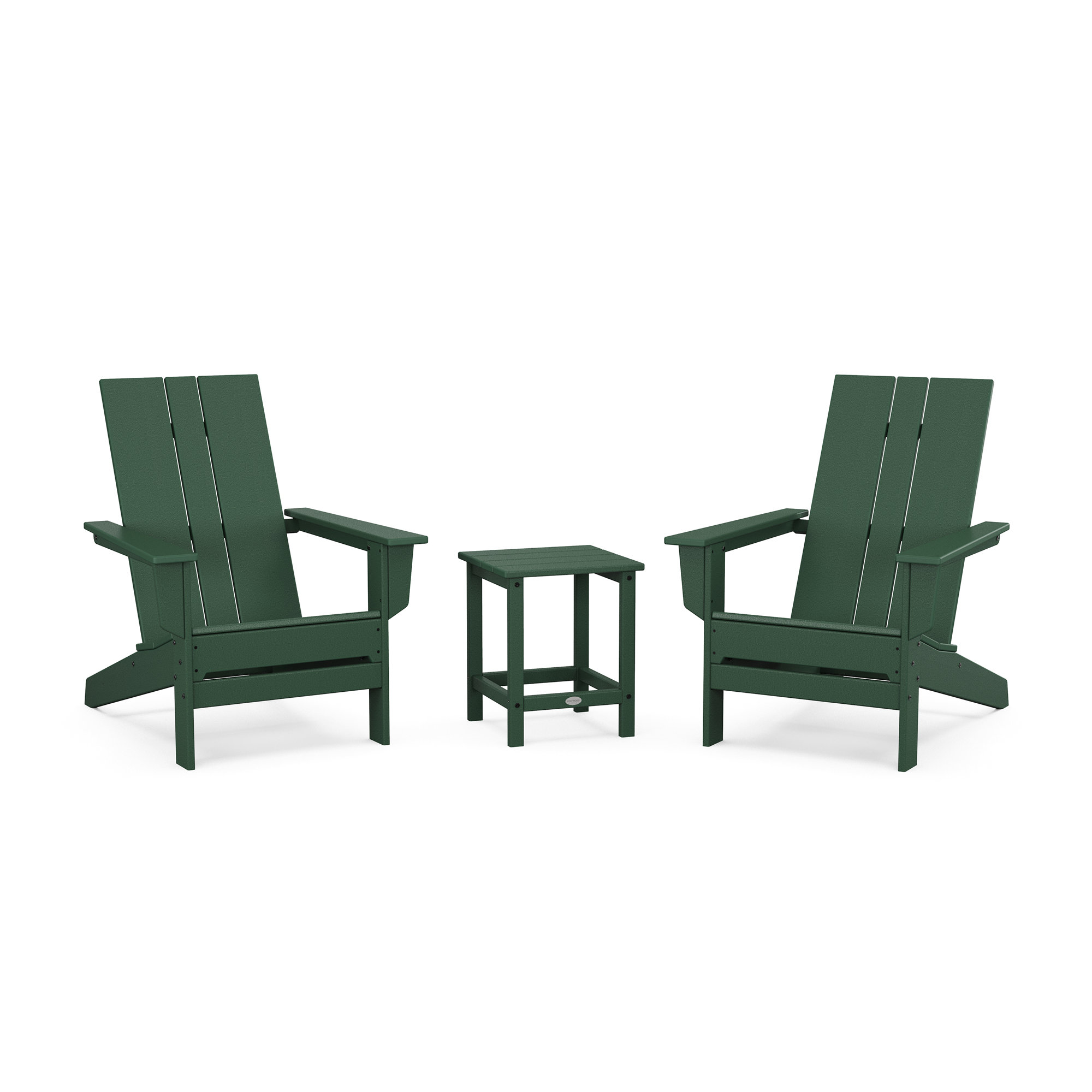 POLYWOOD x AllModern Adirondack Chairs with Table, Green