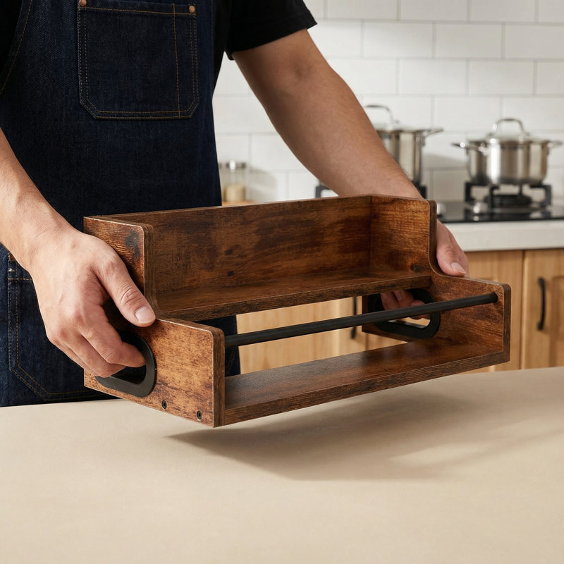 Organisateur de comptoir en bois Rustic