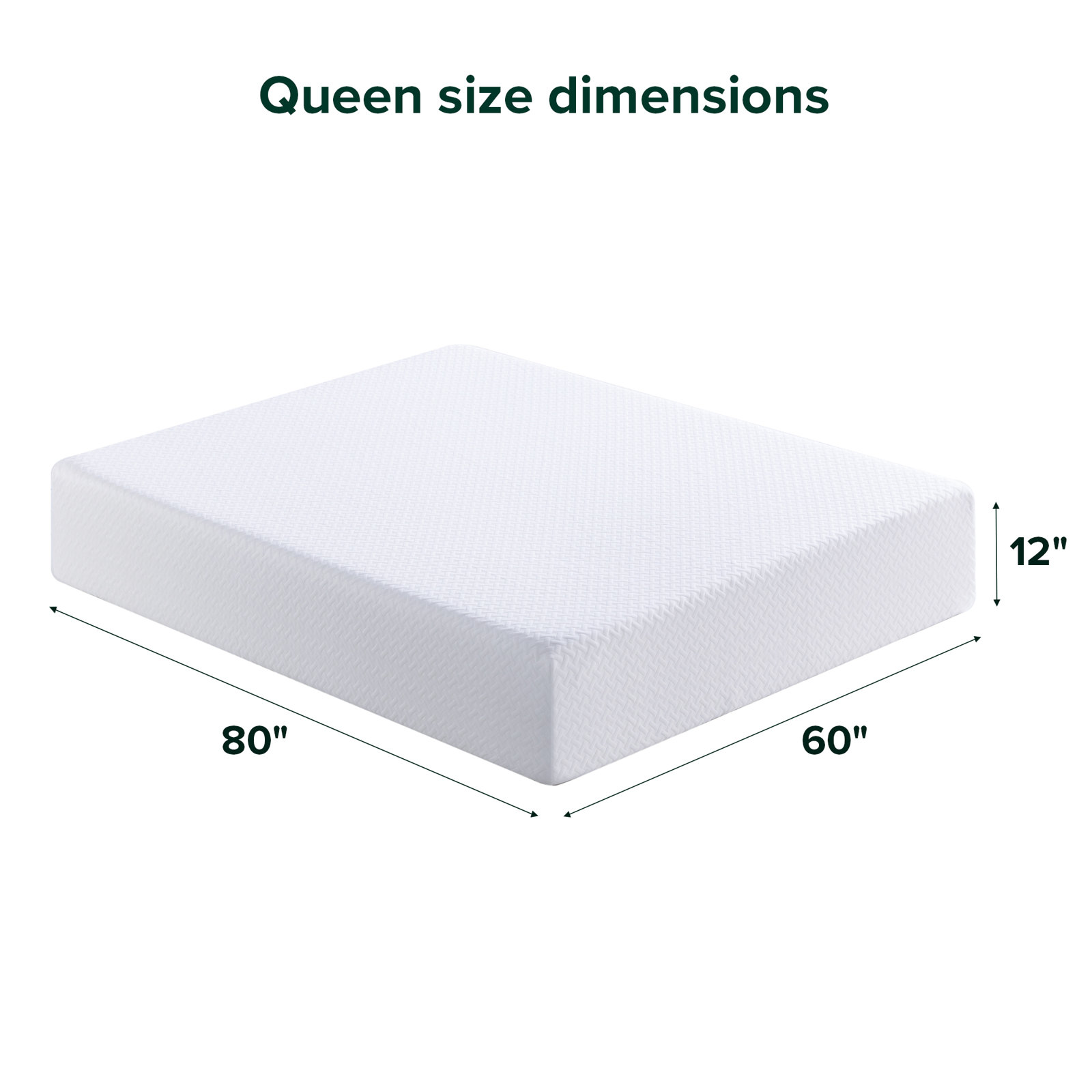  Firm Gel Memory Foam Mattress, Queen, 12"