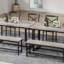 Ensemble de table et de chaises quatre pièces avec dossier, style industriel, structure solide-624414980