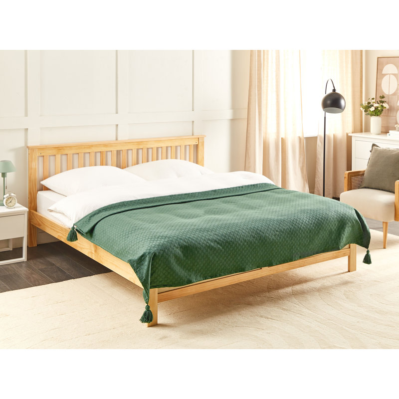 LINDULA Cotton Solid Colour Bedspread, 150 x 200 cm Bedspread, Green