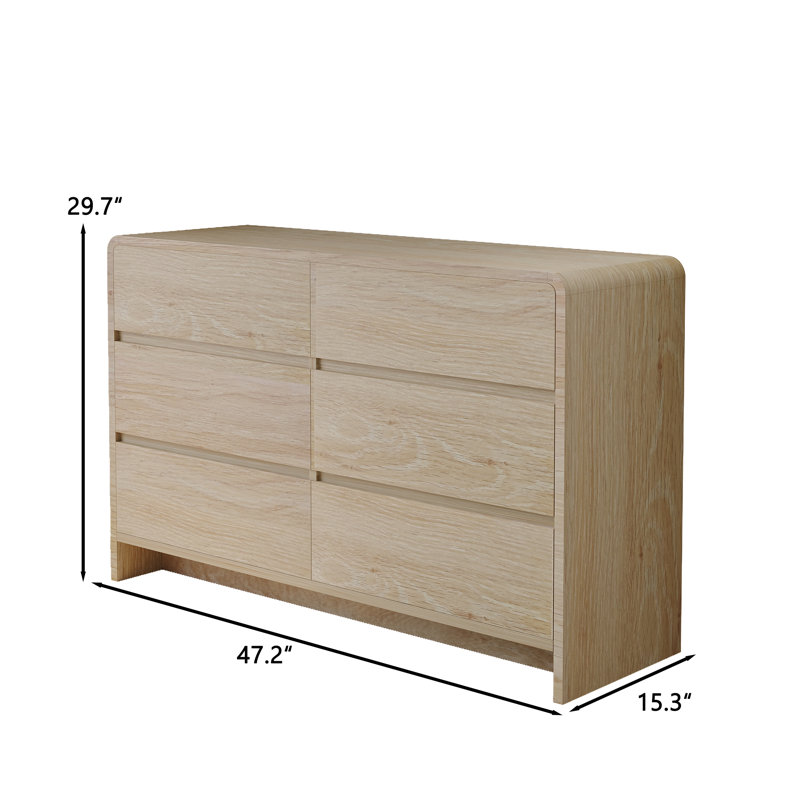 Commode 6 tiroirs, Beige