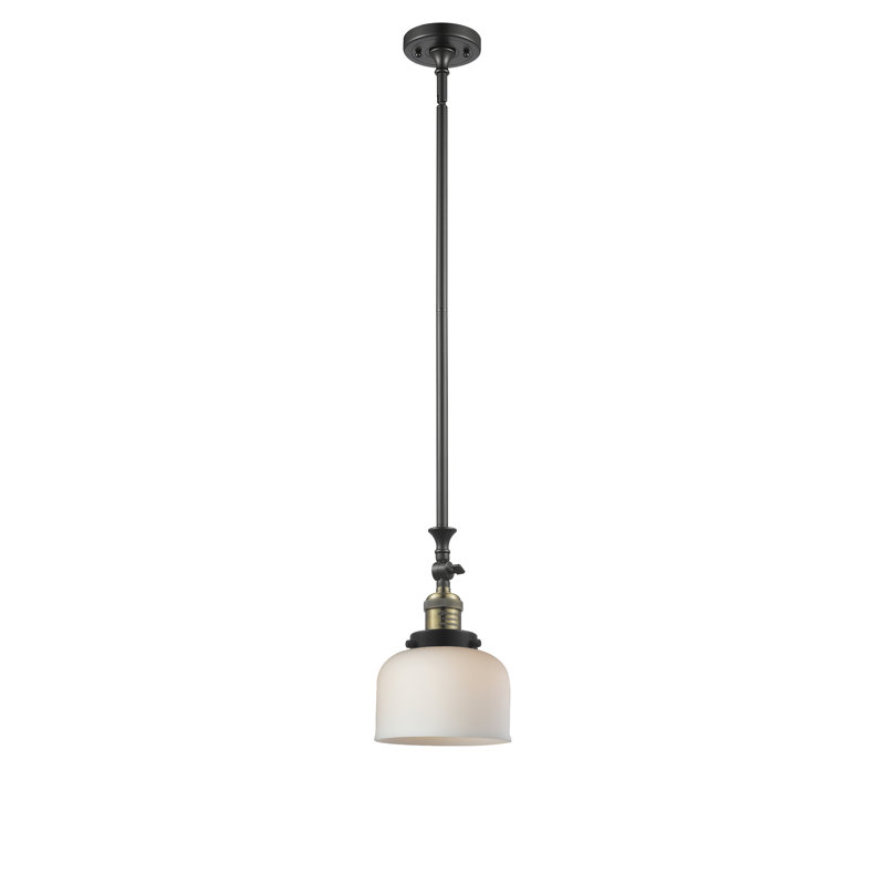 Luminaire suspendu en forme de dôme à 1 lumière Roeper, Cuivre antique, Boîtier blanc mat, 100