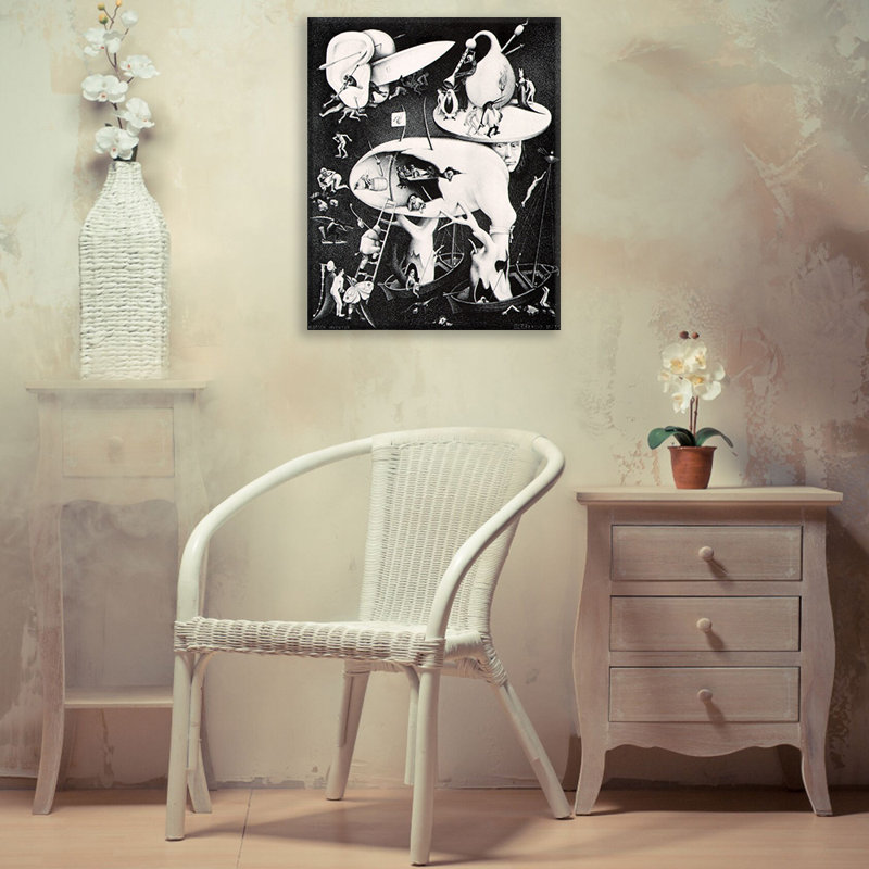 «The Garden of Delight» par M.C.Escher, toile tendue avec châssis, H 24 po x l 17 po