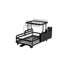 Black Dish Drying Rack 2-Tier Stainless Steel Foldable Drainer with Drip Tray 28 x 42 x 29 cm