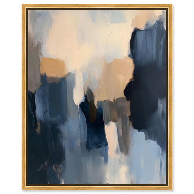 Navy Beige I Canvas Blue Abstracts by Art Remedy