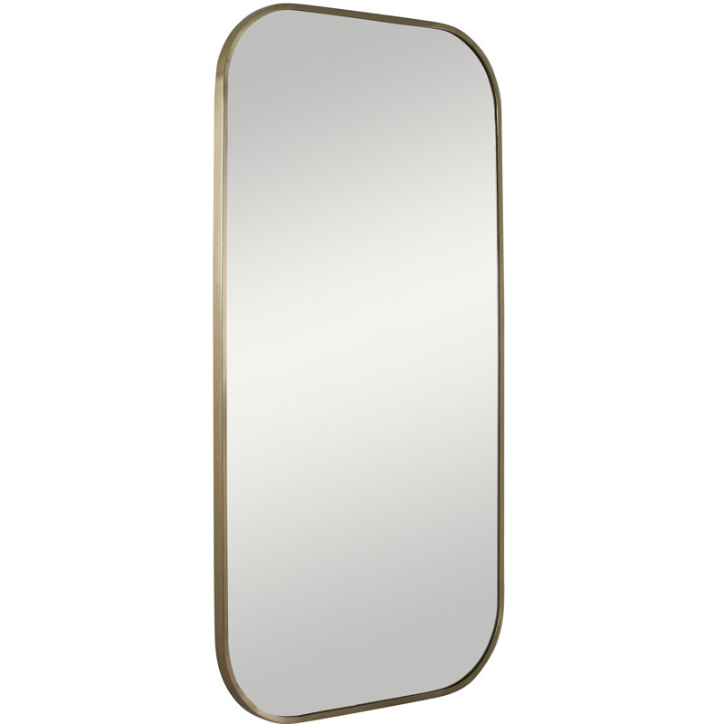 Atqiya Metal Rectangle Wall Mirror, Brass
