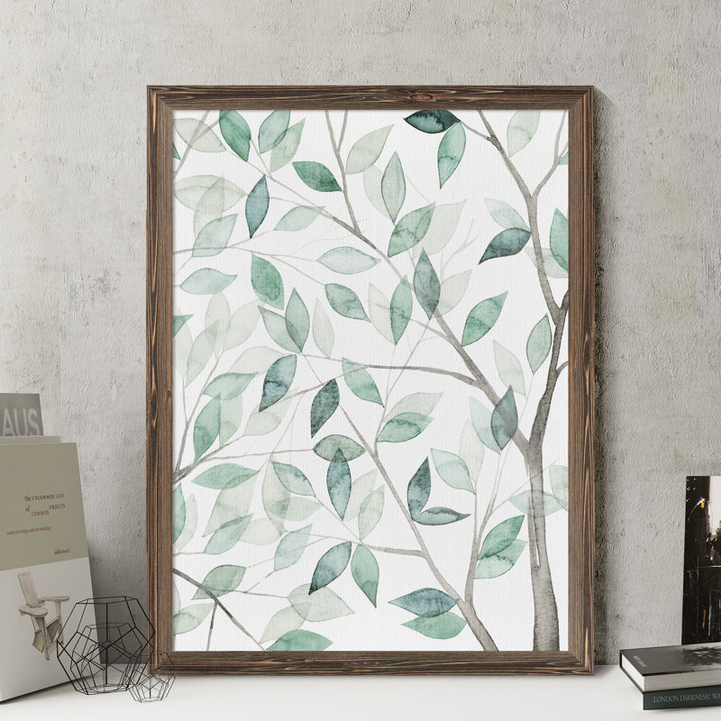 «Leaf Lace II» par Paul Cezanne - reproduction d'art encadrée, H 24 po x l 18 po x P 1,25 po, Cadre de toiles encadrées moka