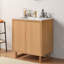 Ensemble de meuble-lavabo 30 po avec lavabo en résine, armoire en bois massif avec portes à fermeture en douceur, pieds en bois massif, rangement sous le comptoir, trou de robinet simple, style transitionnel pour petite salle de bain-1576985187