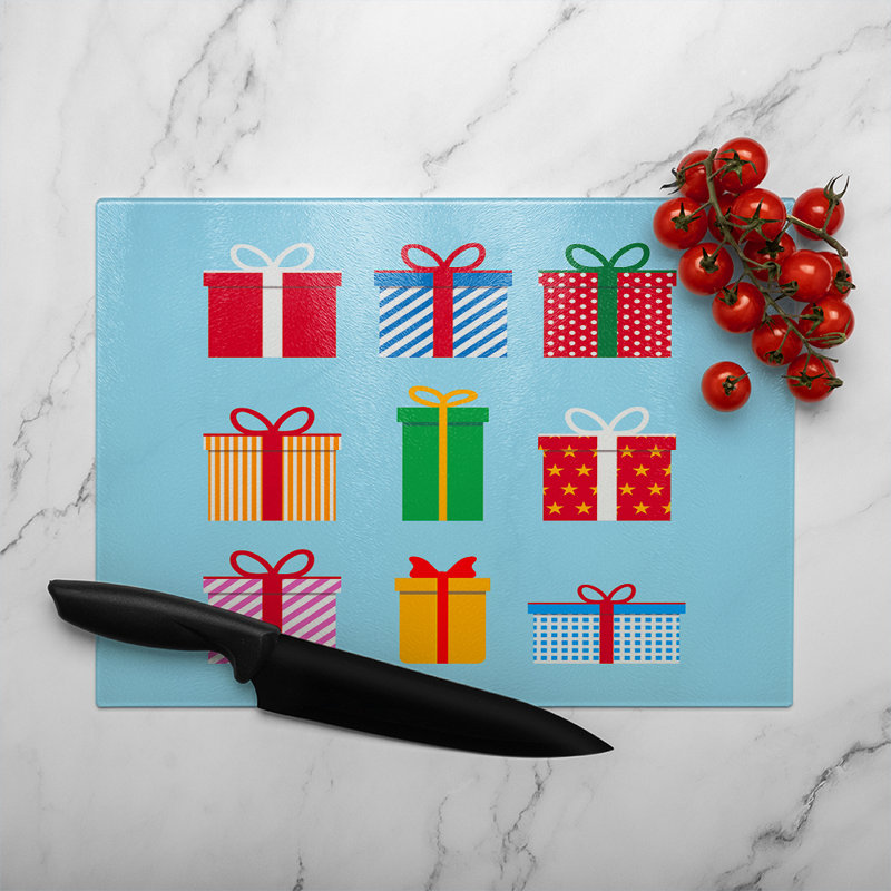 Gift Boxes Dining Glass Chopping Board, 40cm L x 28cm W