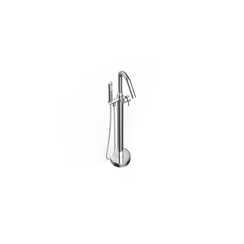 Badeloft 44.02" Freestanding Bathtub Faucet with Hand Shower AT-03-PC in Polished Chrome, Polished Chrome