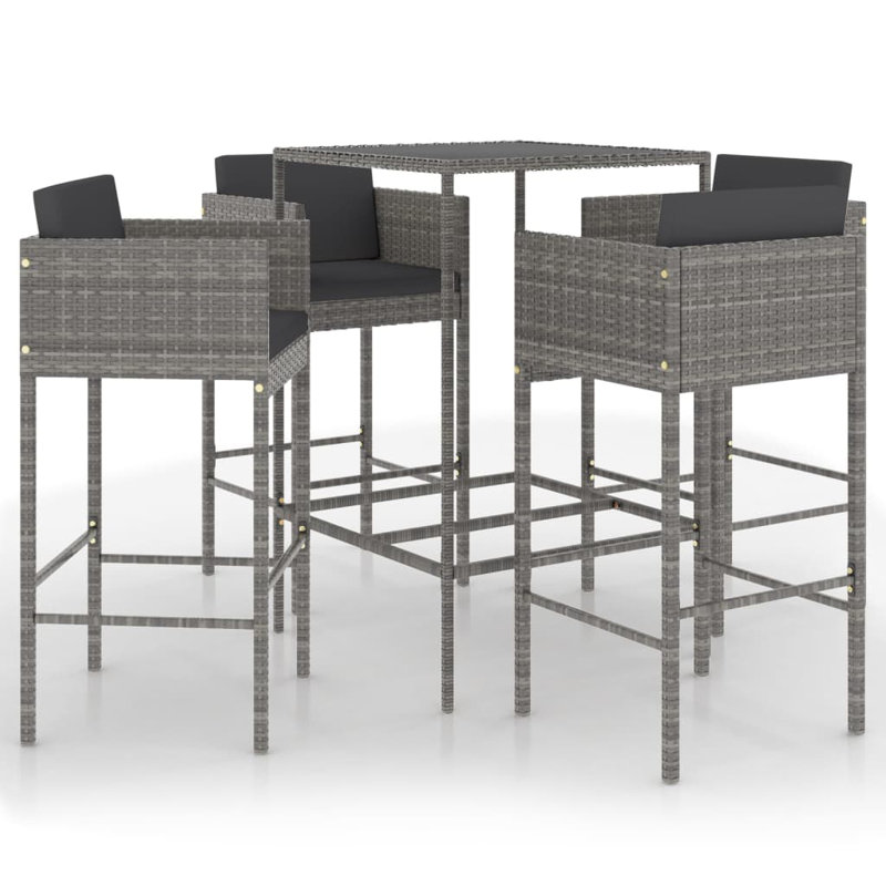 Bar Set Steel Frame Material, Black, Gray