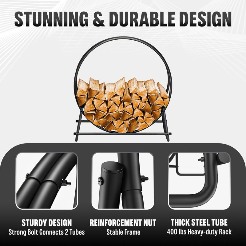 Metal - Firewood Log Rack - Round shape