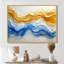 «Blue Yellow Dream Lines I - vagues côtières», art mural-859846536-859846537-859846542