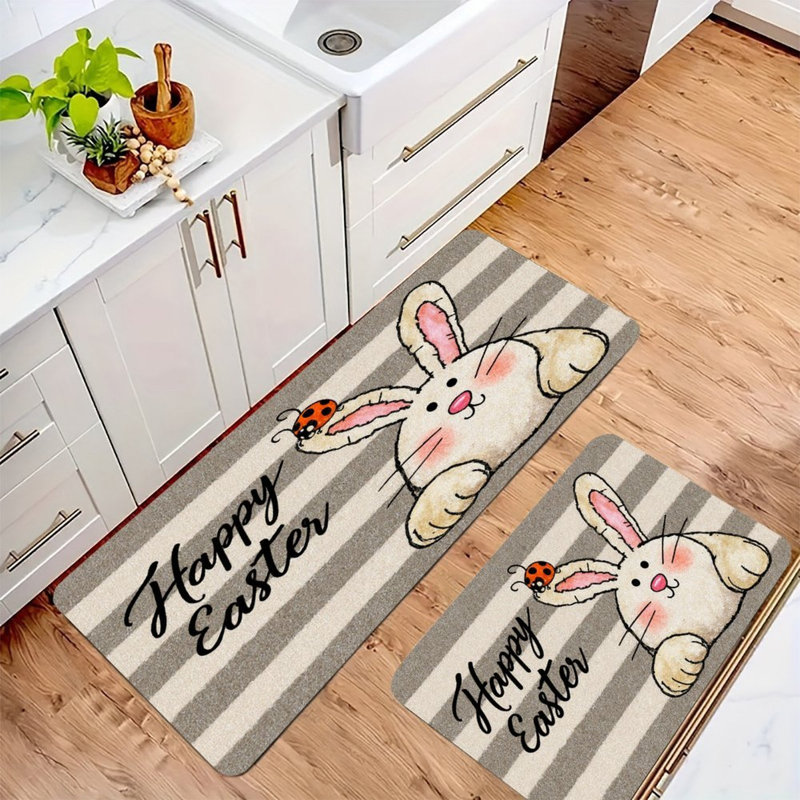 Joyeuses Pâques, ensemble de 2 tapis de cuisine