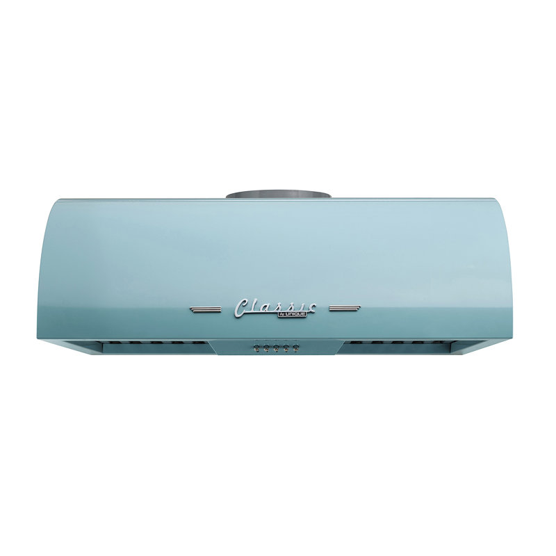 Classic Retro 24" 500 CFM Ducted Under Cabinet Range Hood with Stainless Steel Baffles and Light, Turquoise