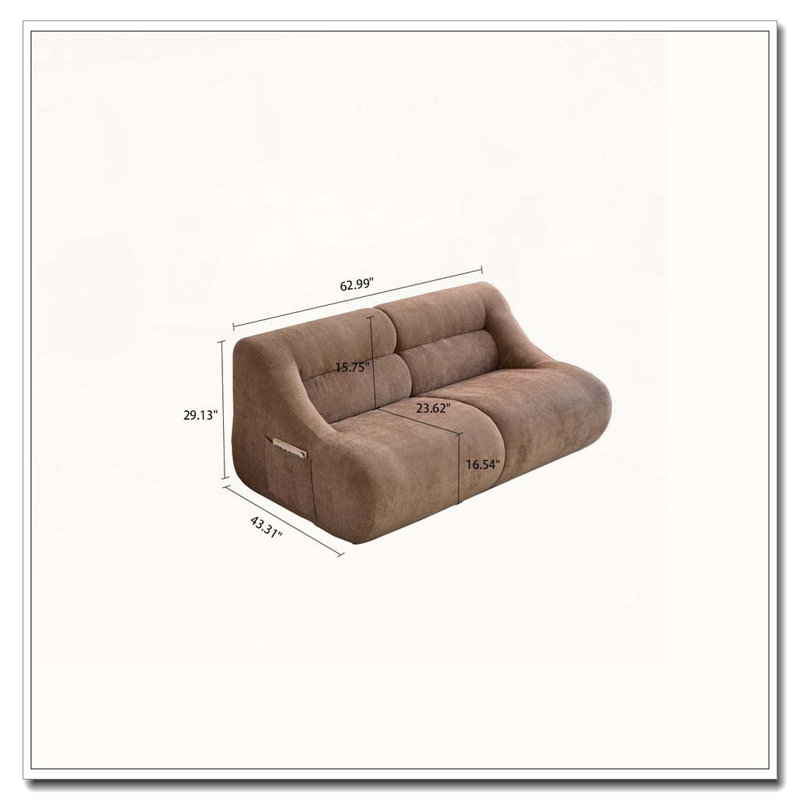 Canapé moderne avec tissu chenille, Brun