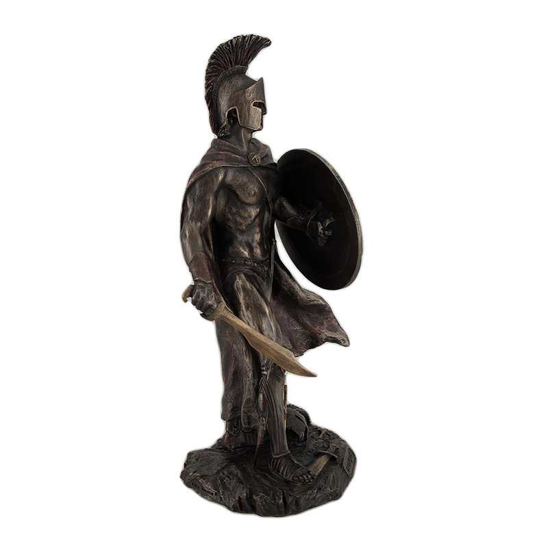 Statue spartan du roi Leonidès avec épée et bouclier