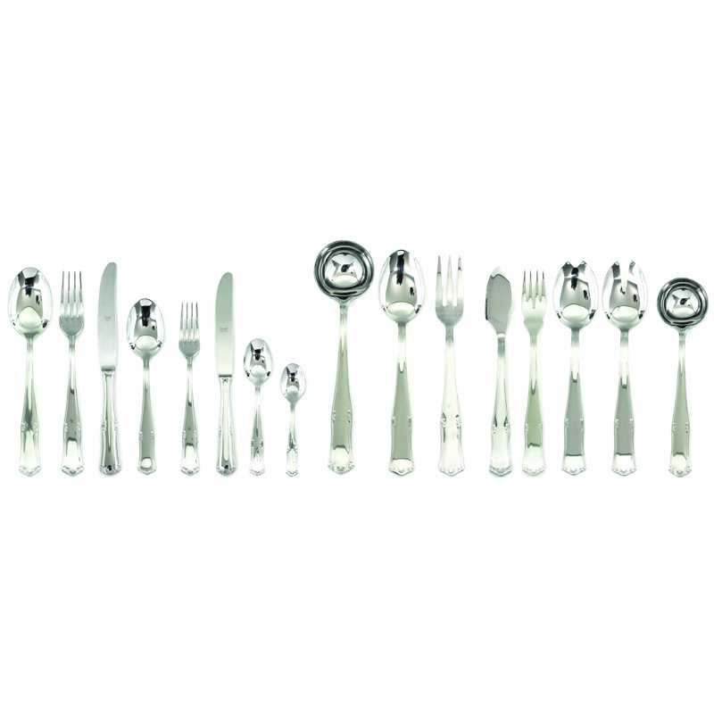 Ensemble de couverts Bavière avec couteaux H / H - 126 pièces - Acier inoxydable