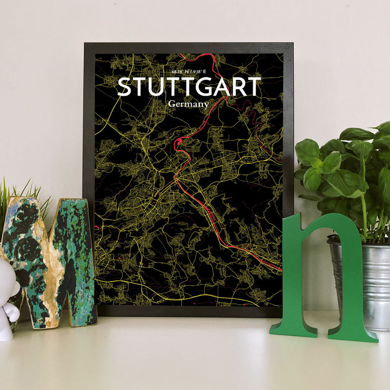 Stuttgart City Map - No Frame Print, 61cm H x 45.7cm W x 0.1cm D
